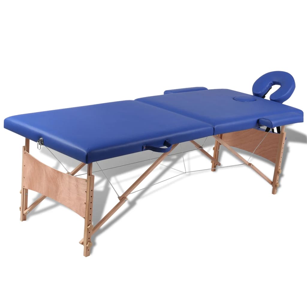 Massageliege Klappbar 2-Zonen Mit Holzgestell