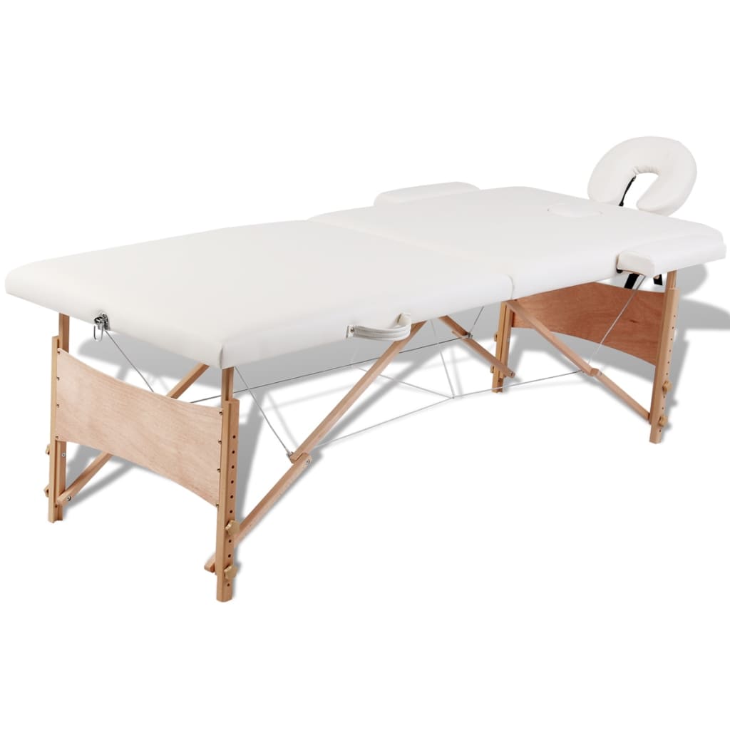 Massageliege Klappbar 2-Zonen Mit Holzgestell