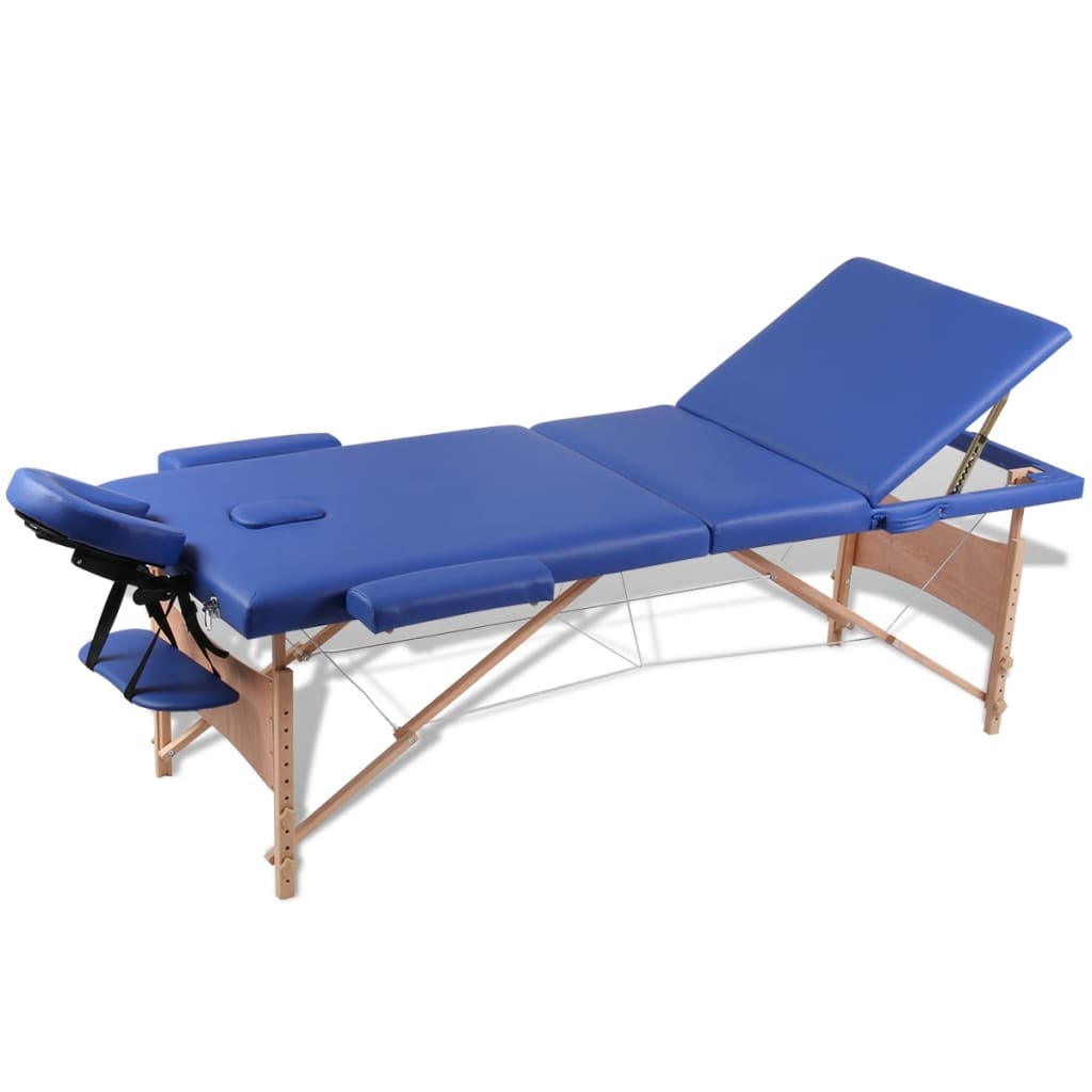 Massageliege 3-Zonen Holzgestell 186X68 Cm