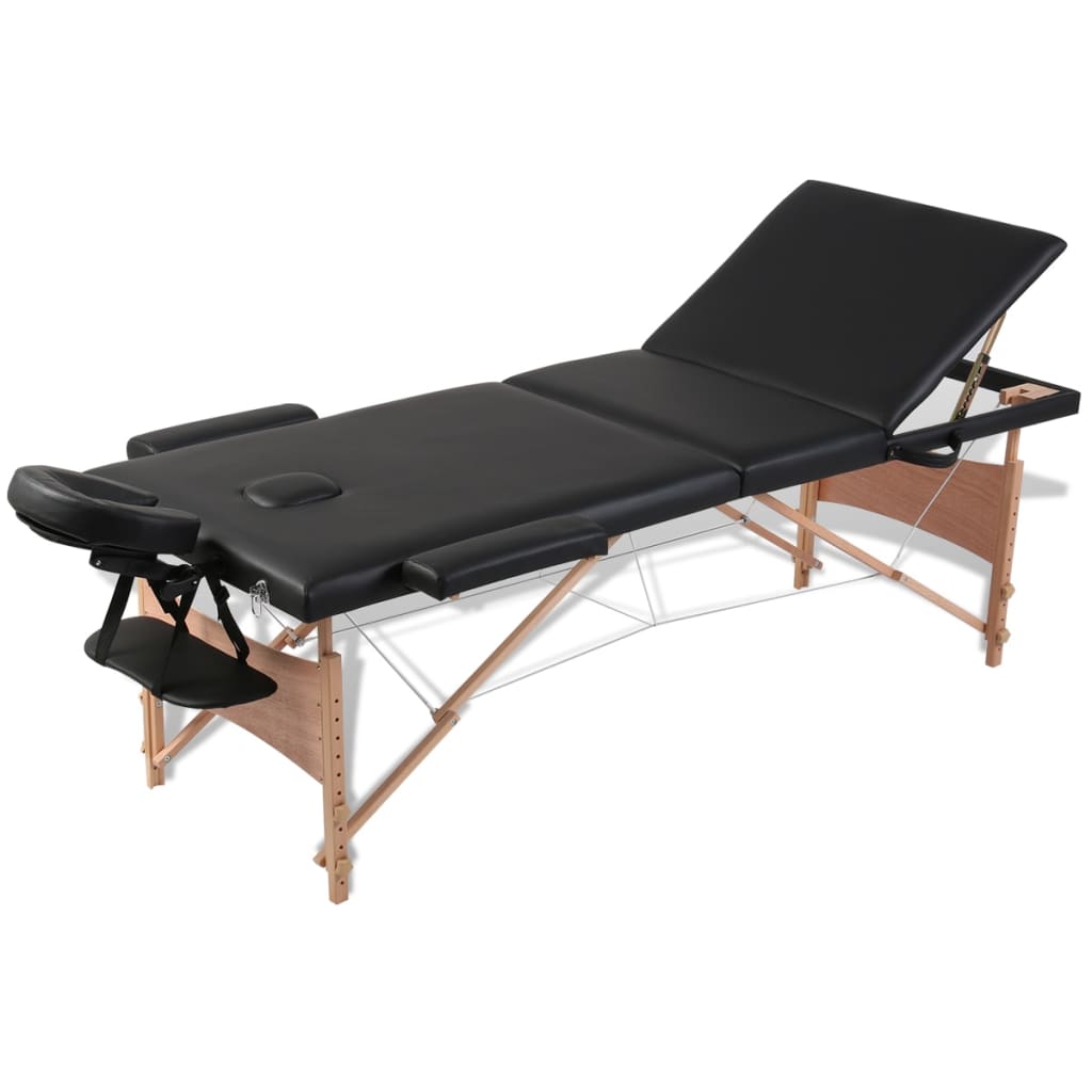 Massageliege 3-Zonen Holzgestell 186X68 Cm