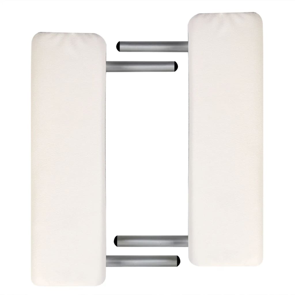 Massagetisch Mit Aluminiumrahmen, Faltbar 3 Zonen Creme-Weiß