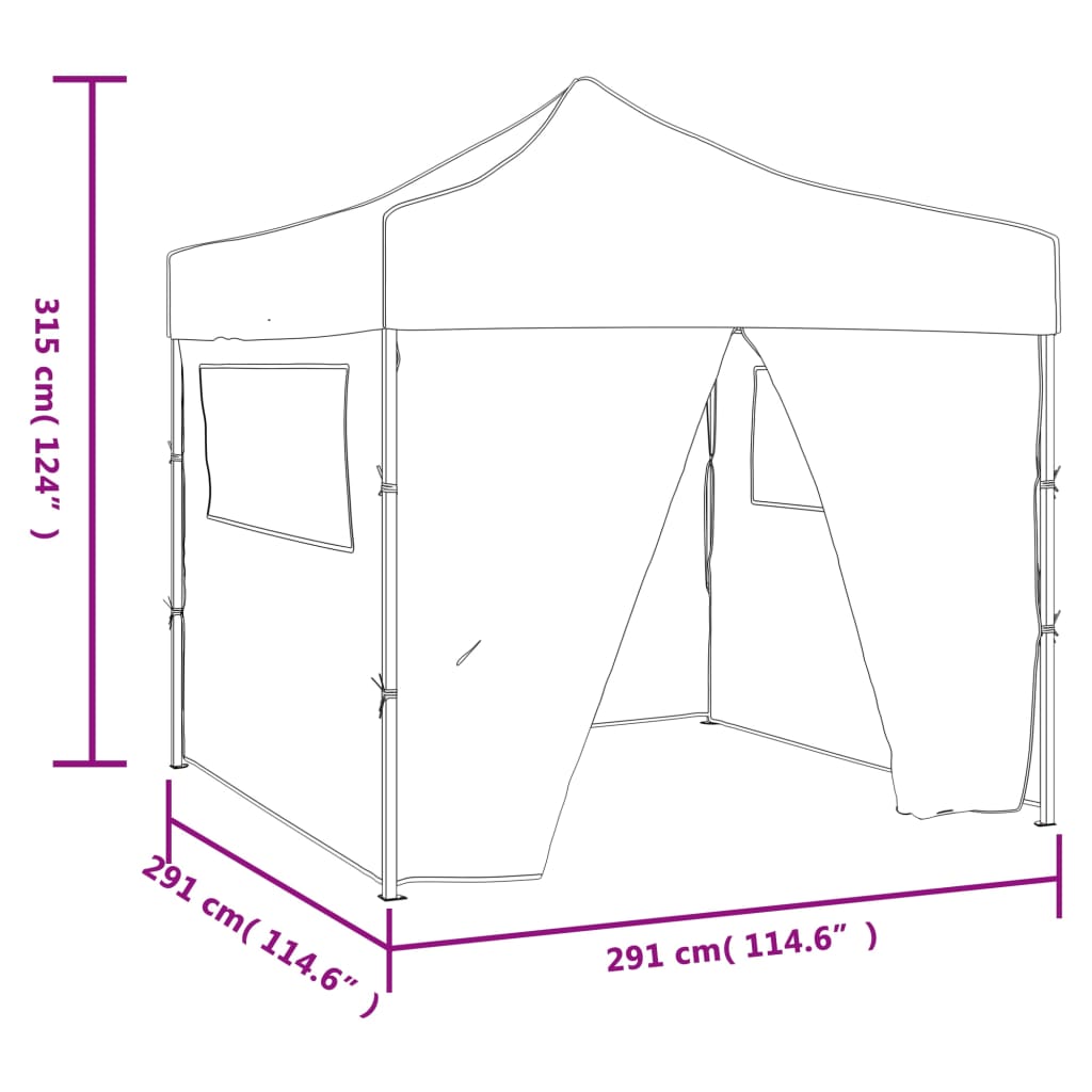 Faltzelt Mit 4 Wänden 3 X 3 M