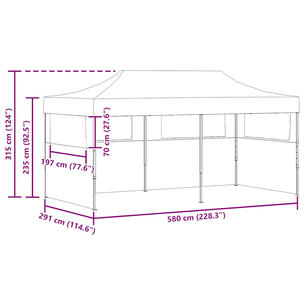 Pop-Up-Partyzelt Faltbar 3×6 M Blau