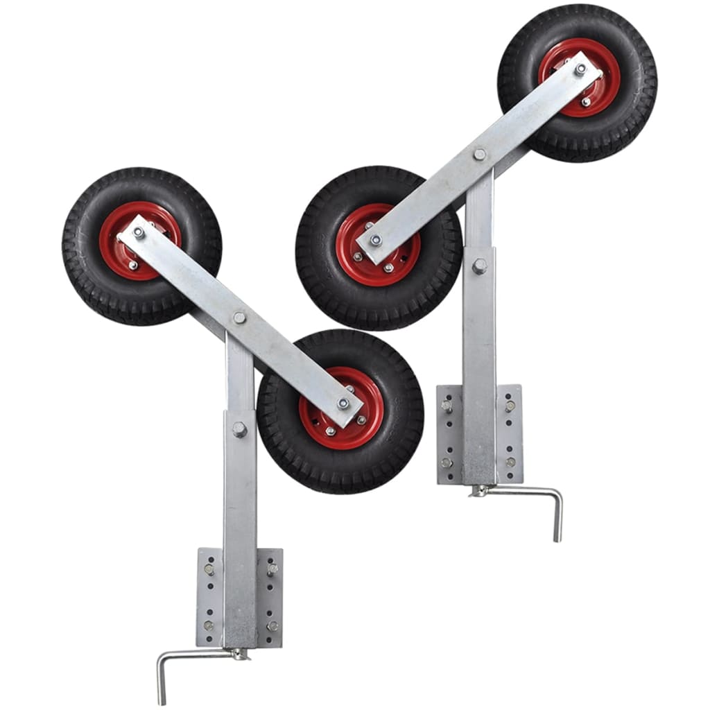 Bootstrailer-Stützen Doppelrad 2Er-Set 59-84 Cm
