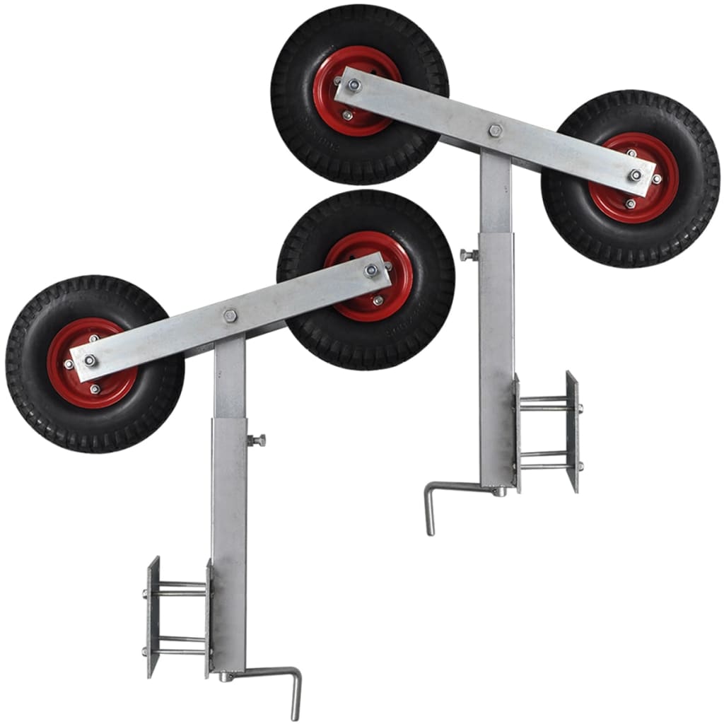 Bootstrailer-Stützen Doppelrad 2Er-Set 59-84 Cm