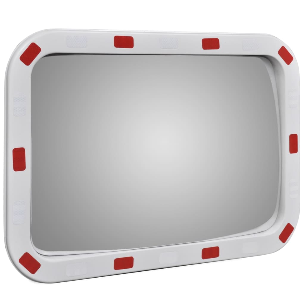 Verkehrsspiegel Konvex Viereckig 40×60 Cm Mit Reflektoren