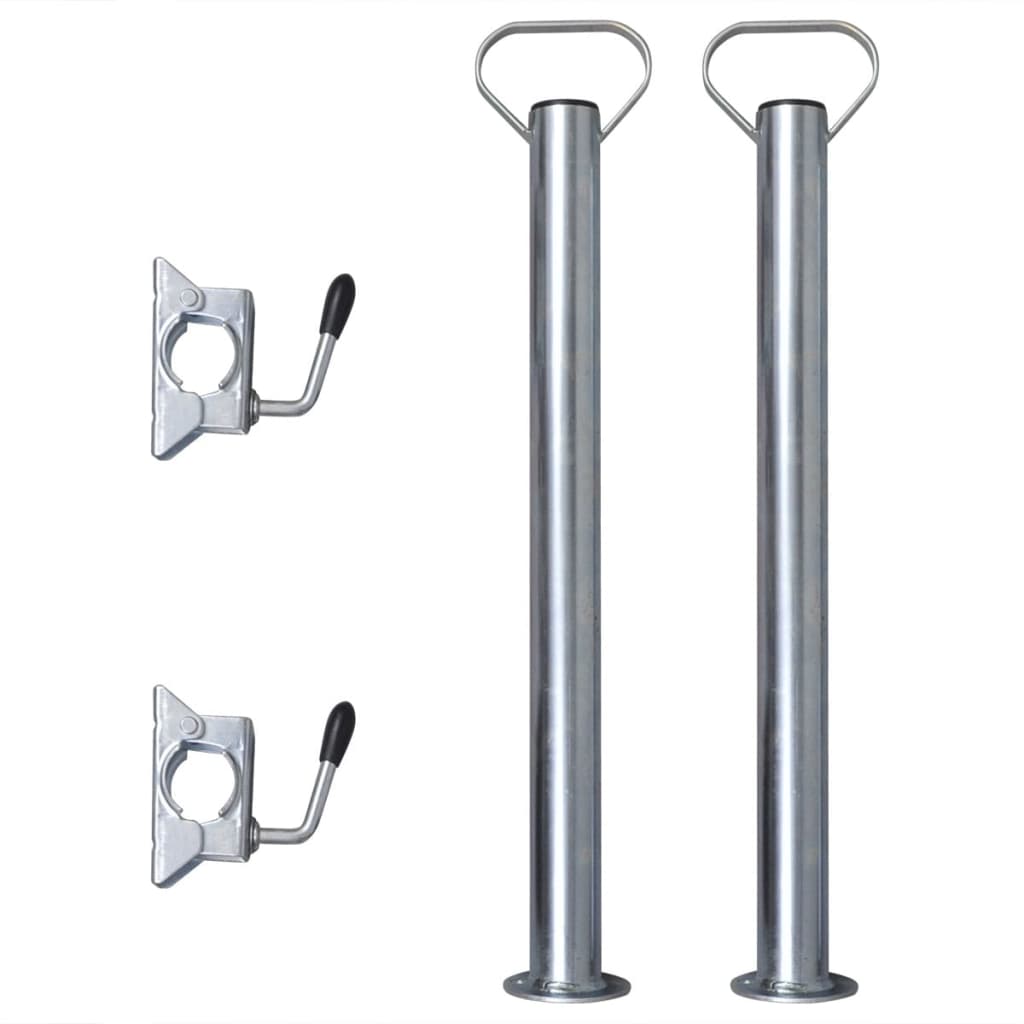 2 Abstellstützen Mit 2 Klemmhaltern Für 48 Mm Stützrad