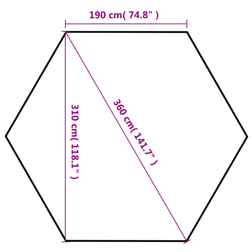 Hexagonal Pop-Up Zelt Mit 6 Seitenwänden 3,6X3,1 M