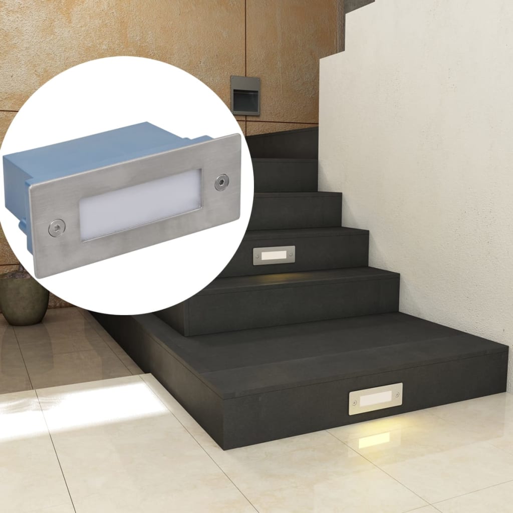 Led-Wandeinbauleuchten Für Treppen 12 Stk. 44X111X56 Mm