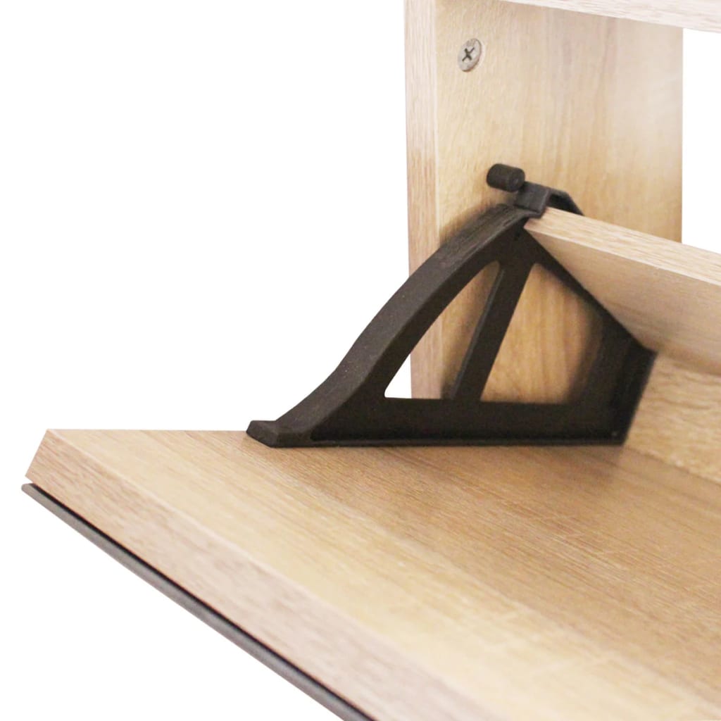 Schuhschrank Mit 2 Fächern Spiegel -Optik 63X17X Eiche