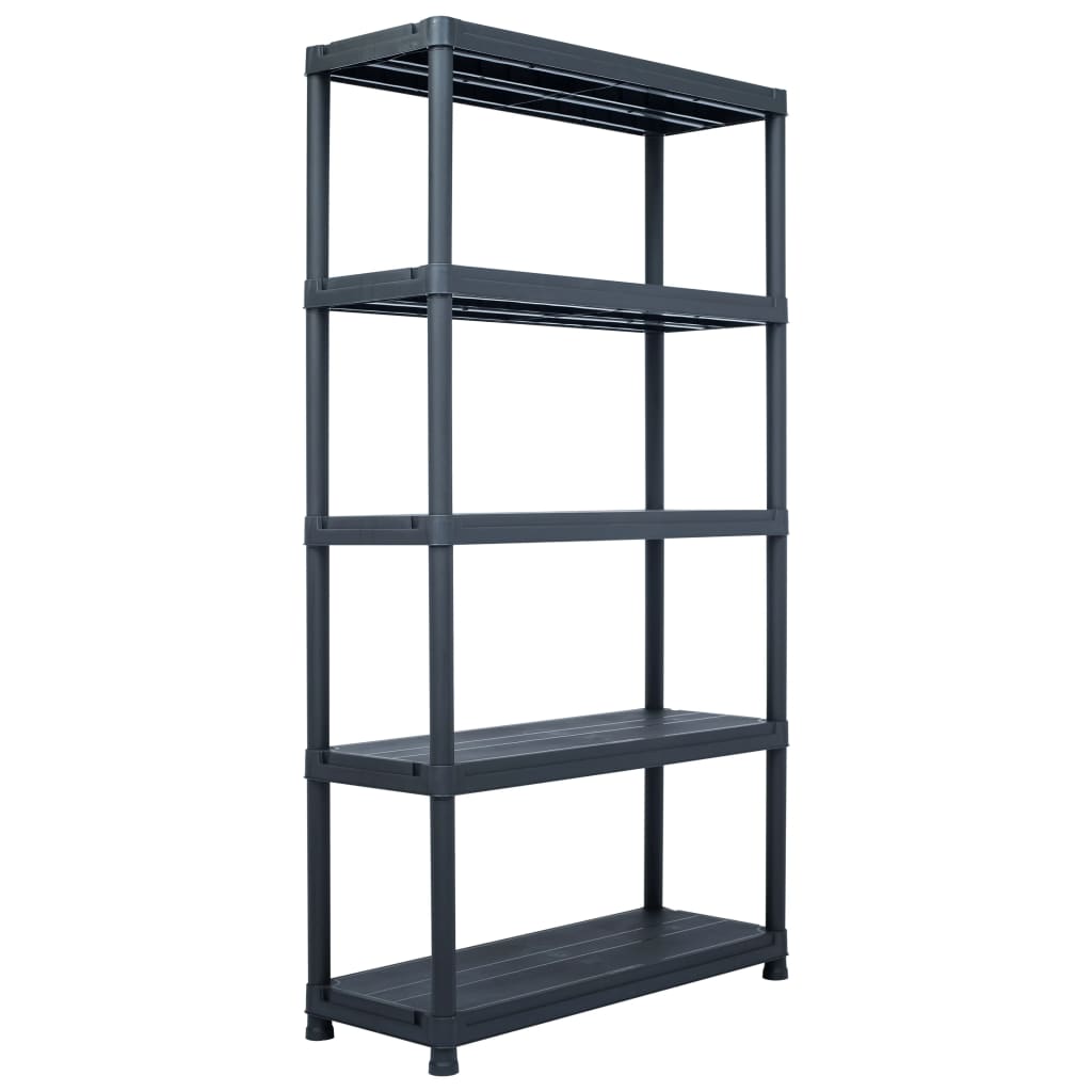 Lagerregale 5 Stk. Schwarz 125 Kg Kunststoff