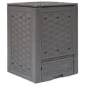 Gartenkomposter 3 Stk. Braun 60X60X83Cm Kunststoff Rattan