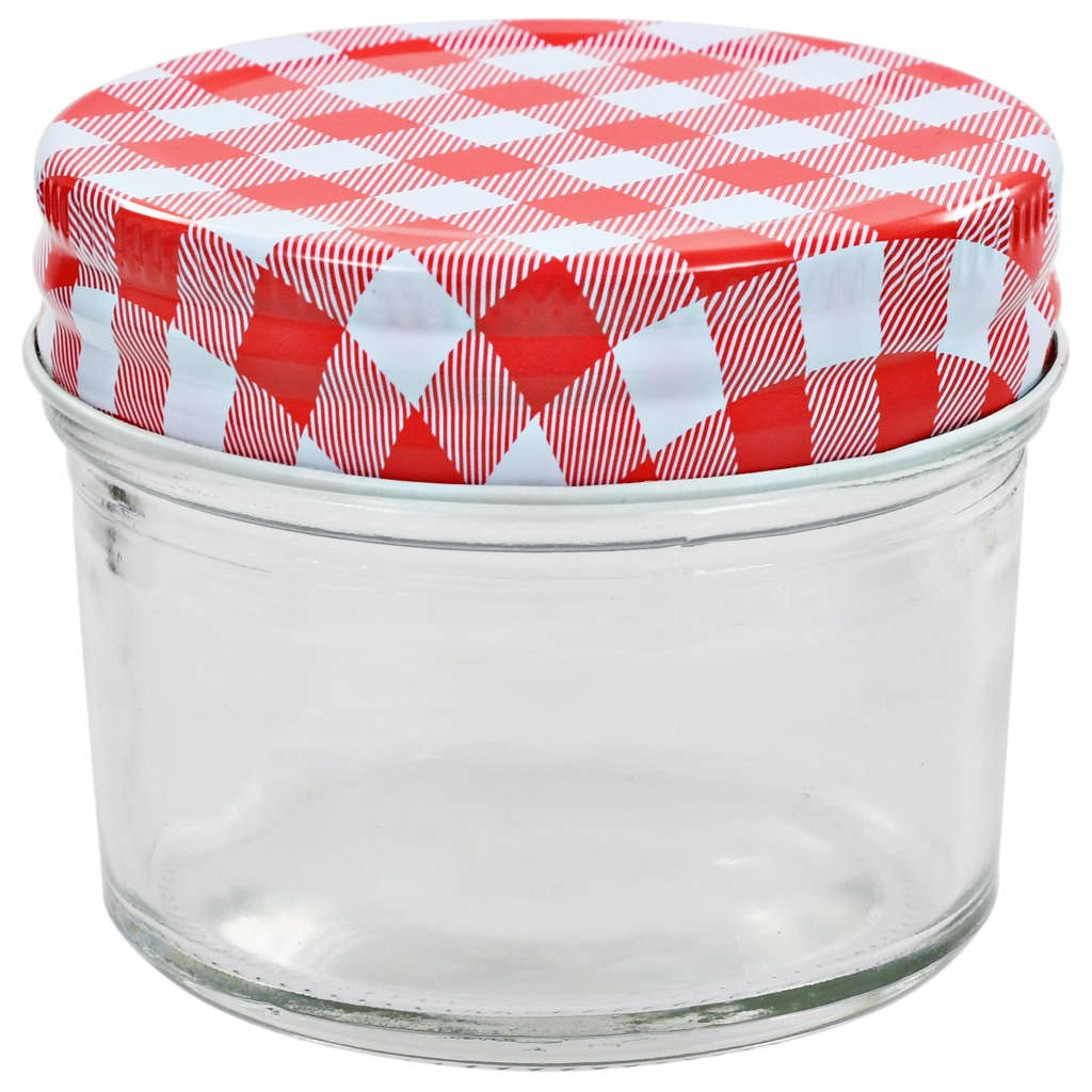 Marmeladengläser Mit Weißen/Roten Deckeln 24 Stk. 110 Ml