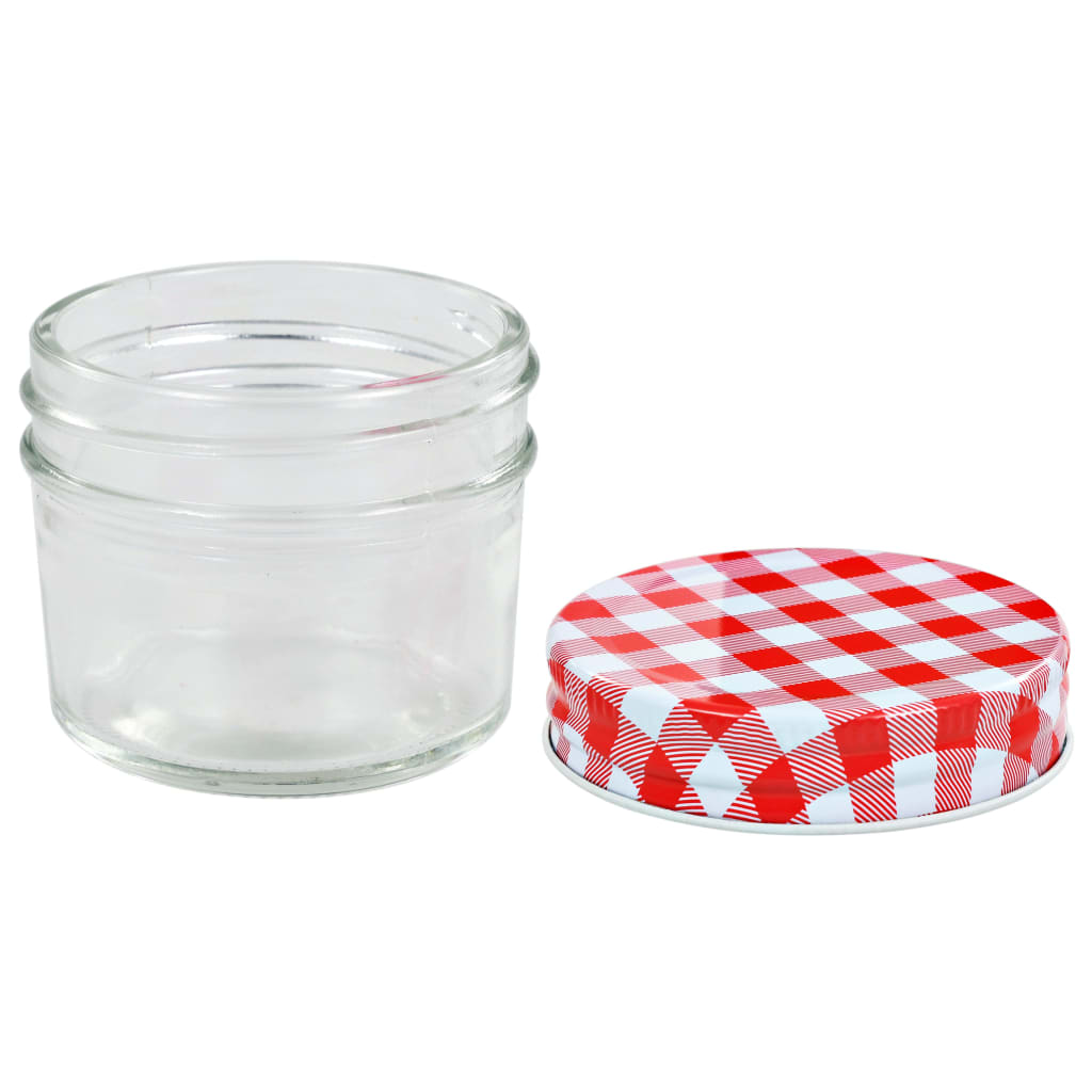 Marmeladengläser Mit Weißen/Roten Deckeln 24 Stk. 110 Ml