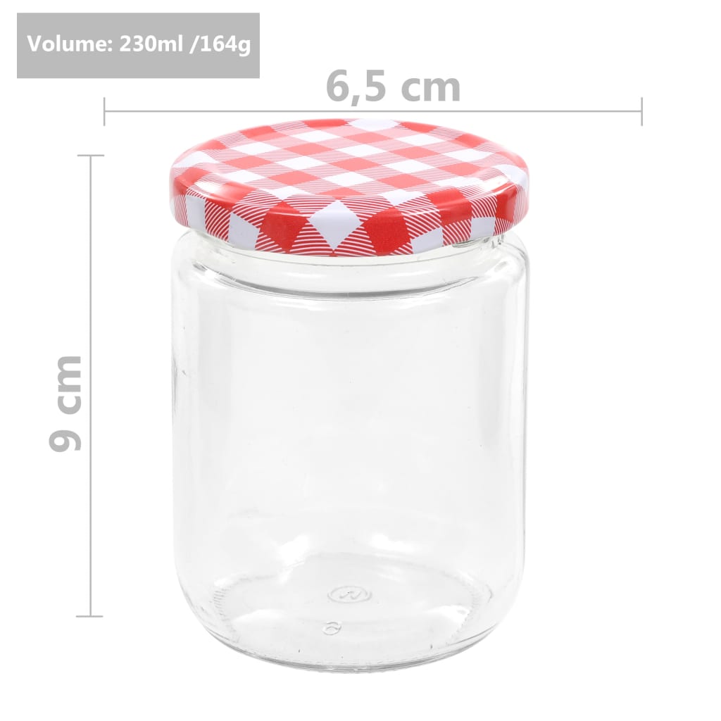Marmeladengläser Mit Weißem/Rotem Deckel 96 Stk. 230 Ml