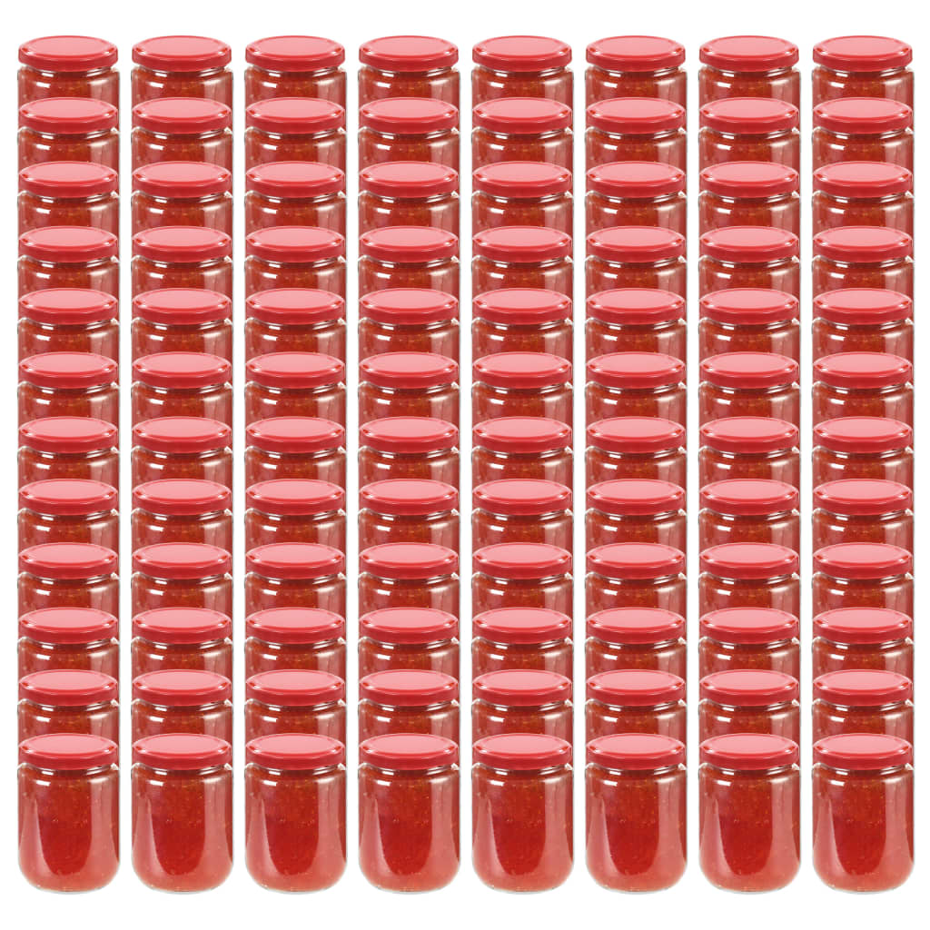 Marmeladengläser Mit Weißem/Rotem Deckel 96 Stk. 230 Ml