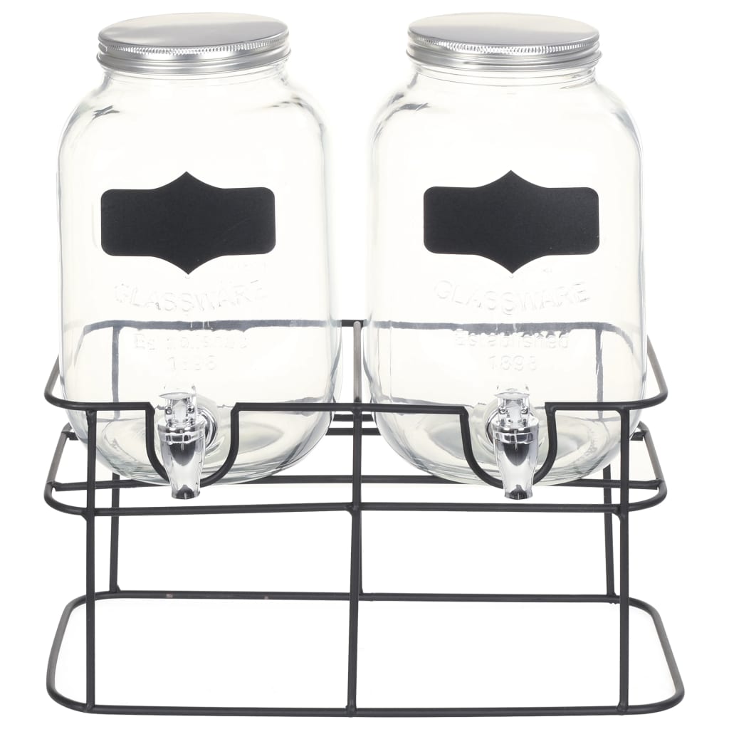 Getränkespender 2 Stk. Mit Ständer 2 X 4 L Glas
