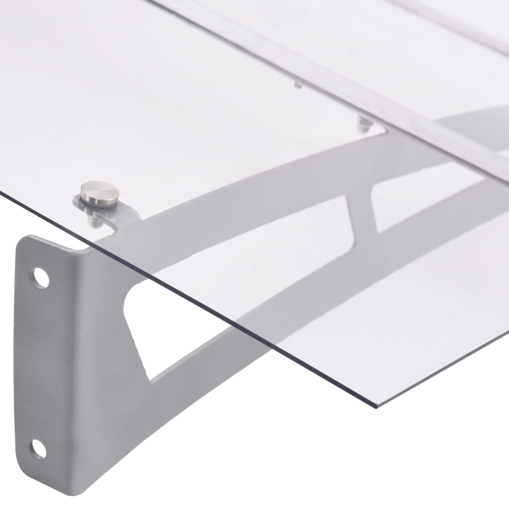 Türvordach Silbern Und Transparent Polycarbonat