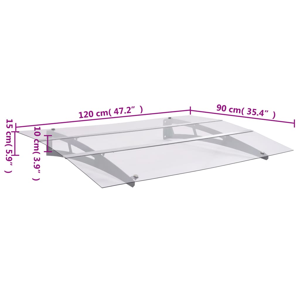 Türvordach Silbern Und Transparent Polycarbonat