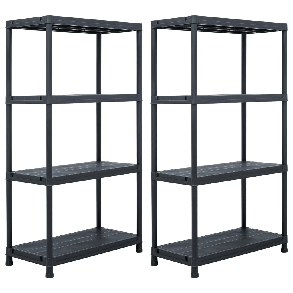 Lagerregale 5 Stk. Schwarz 125 Kg Kunststoff