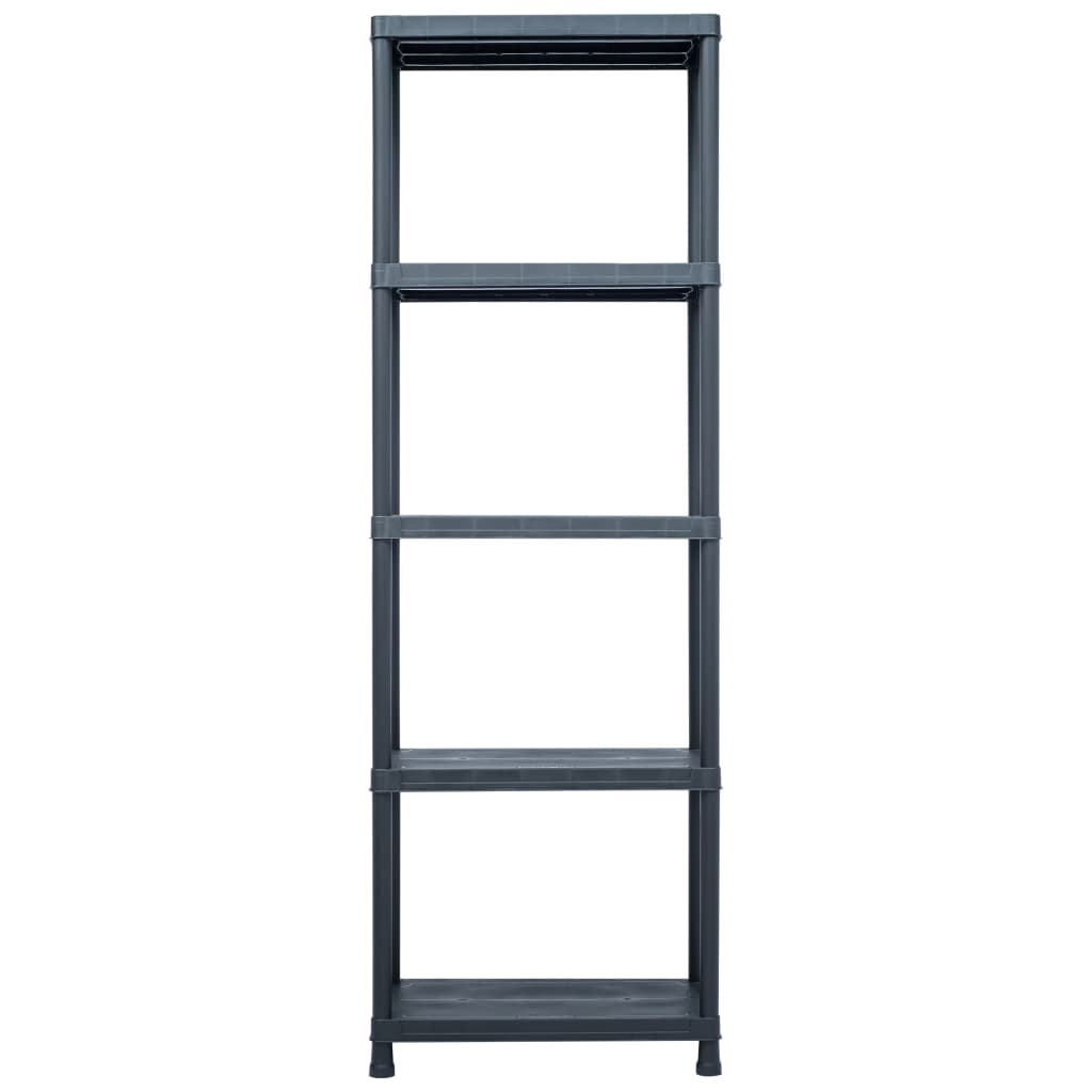Lagerregale 5 Stk. Schwarz 125 Kg Kunststoff