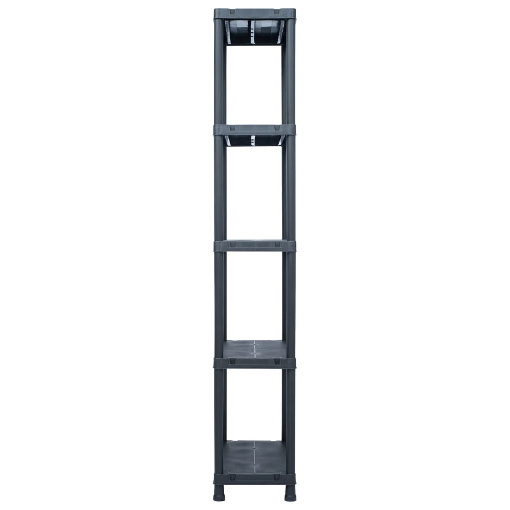 Lagerregale 5 Stk. Schwarz 125 Kg Kunststoff