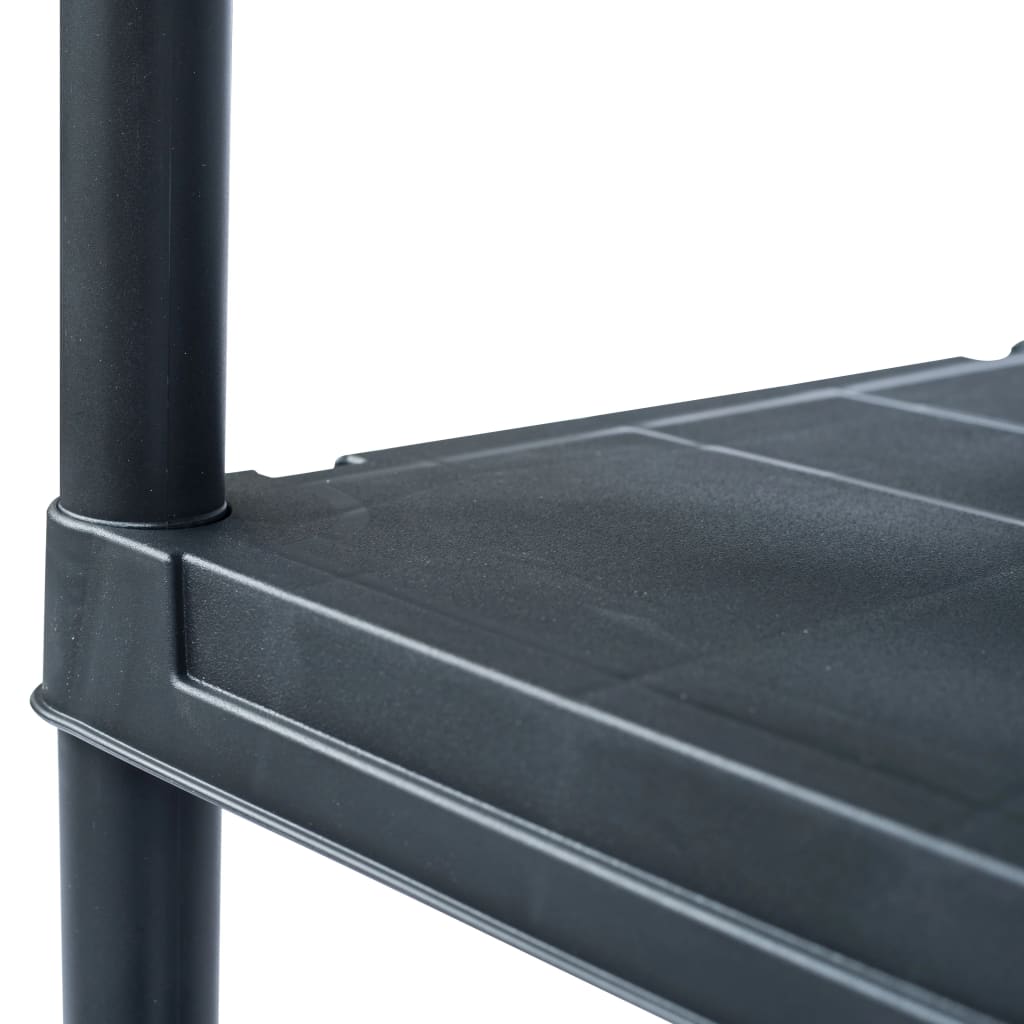Lagerregale 5 Stk. Schwarz 125 Kg Kunststoff