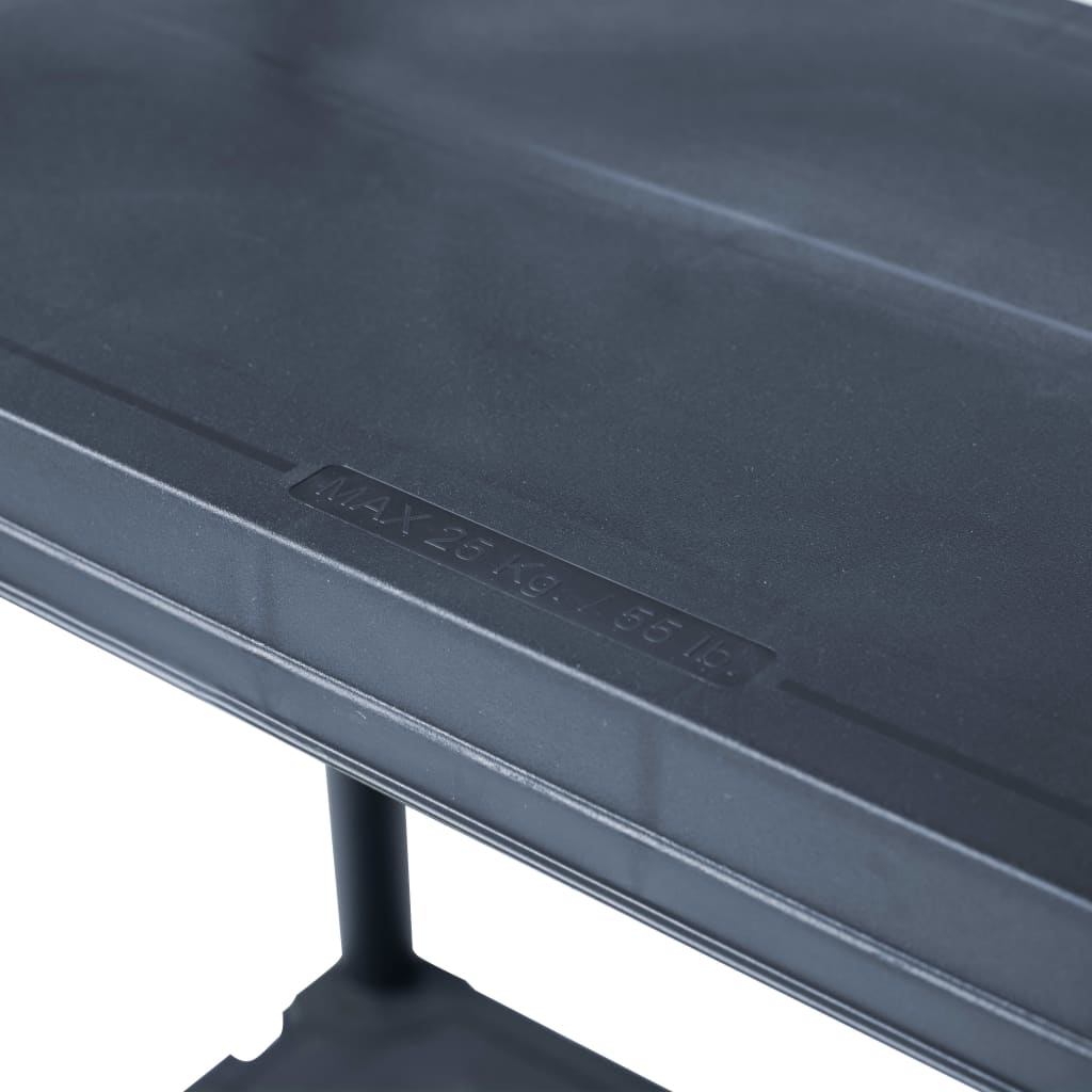 Lagerregale 5 Stk. Schwarz 125 Kg Kunststoff