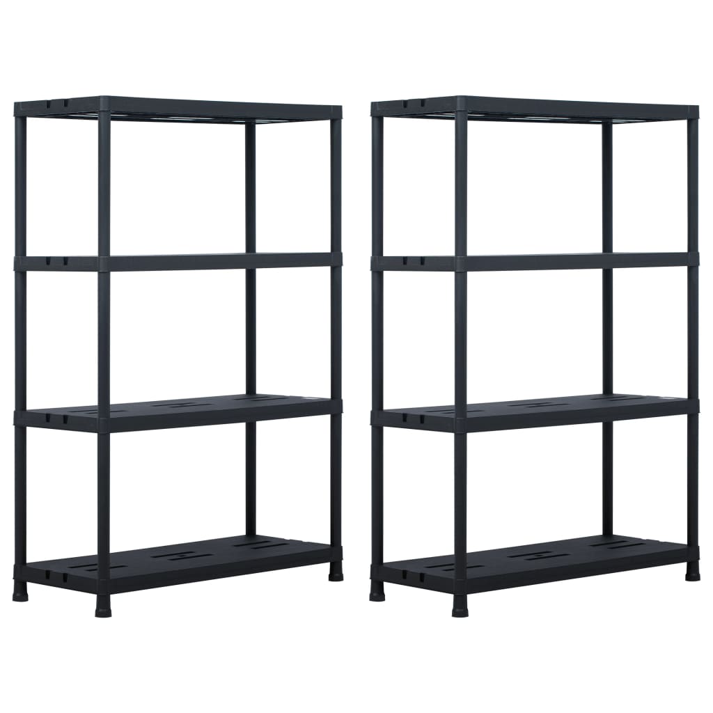Lagerregale 5 Stk. Schwarz 125 Kg Kunststoff