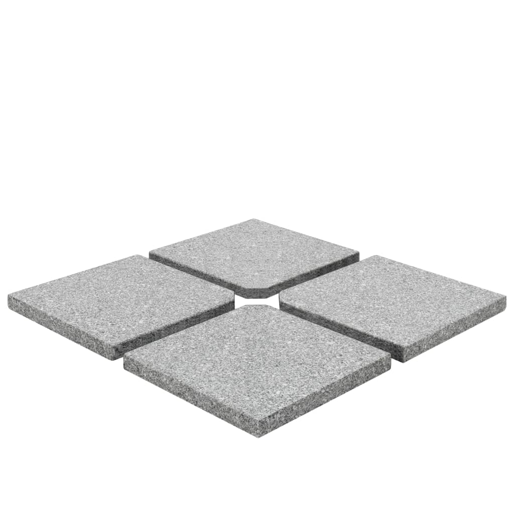 Schirm-Gewichtsplatten 4 Stk. Quadratisch Grau Granit