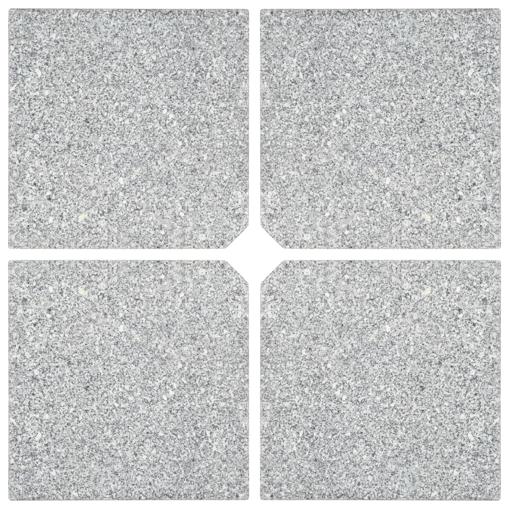 Schirm-Gewichtsplatten 4 Stk. Quadratisch Grau Granit