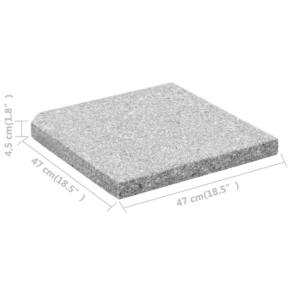 Schirm-Gewichtsplatten 4 Stk. Quadratisch Grau Granit