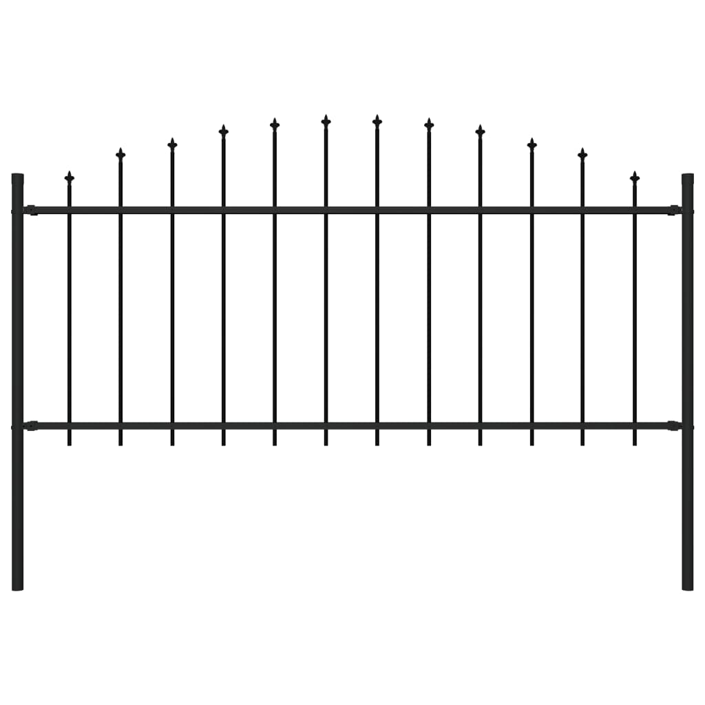 Gartenzaun Mit Speerspitze Stahl 1070 X 75 Cm Schwarz