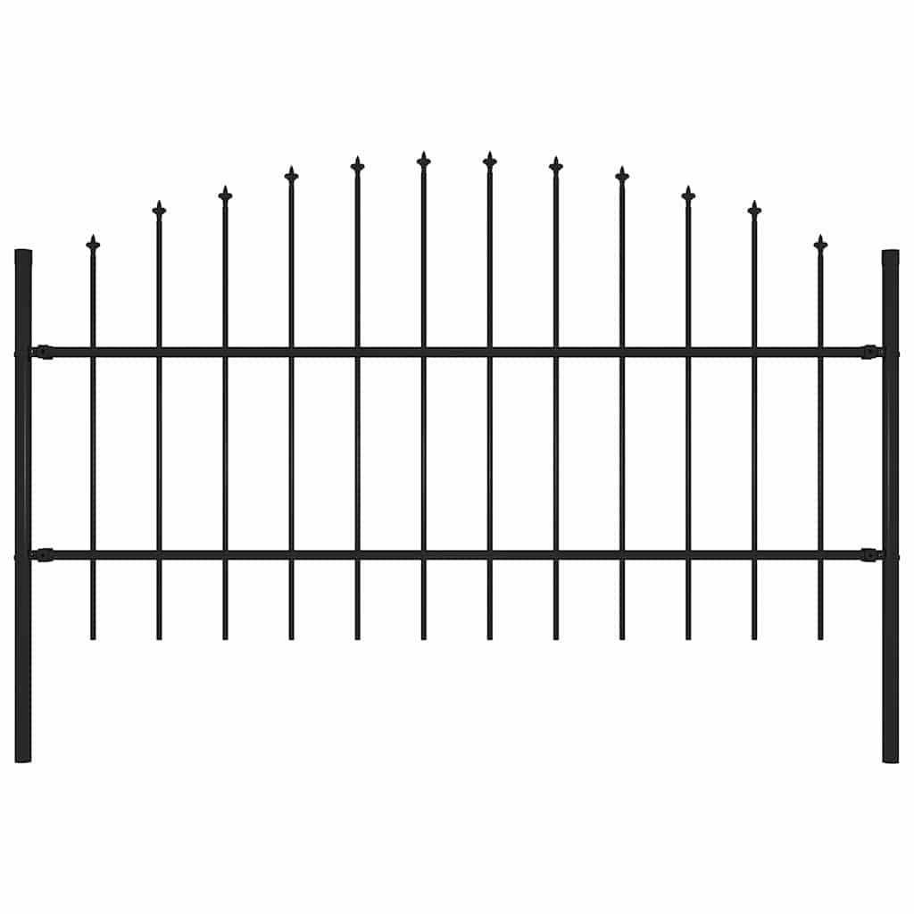 Gartenzaun Mit Speerspitze Stahl 1070 X 75 Cm Schwarz