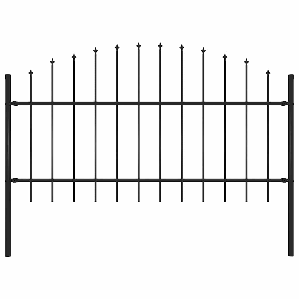 Gartenzaun Mit Speerspitze Stahl 1070 X 75 Cm Schwarz