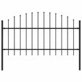Gartenzaun Mit Speerspitze Stahl 1070 X 75 Cm Schwarz