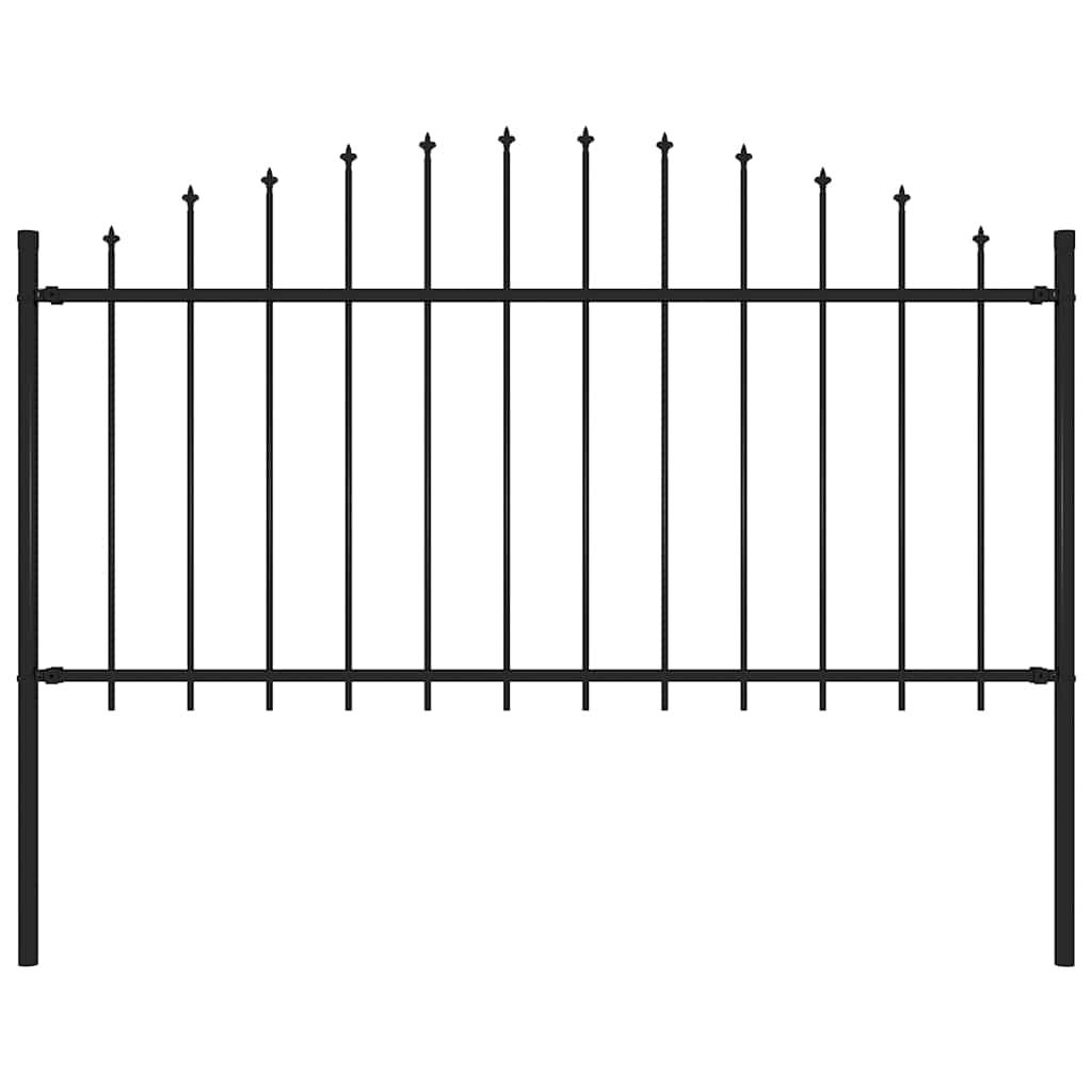 Gartenzaun Mit Speerspitze Stahl 1070 X 75 Cm Schwarz