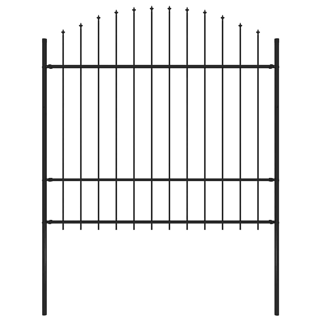 Gartenzaun Mit Speerspitze Stahl 1070 X 75 Cm Schwarz