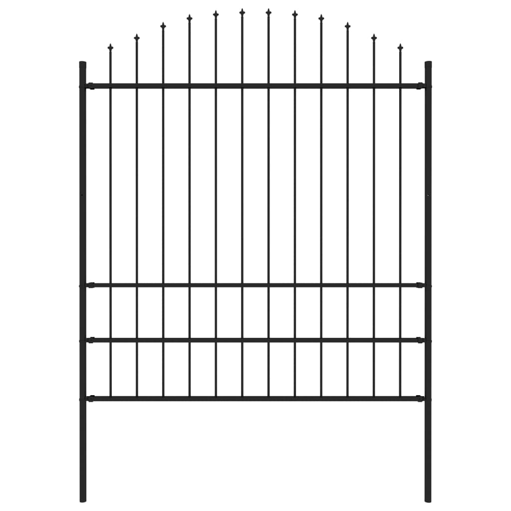 Gartenzaun Mit Speerspitze Stahl 1070 X 75 Cm Schwarz