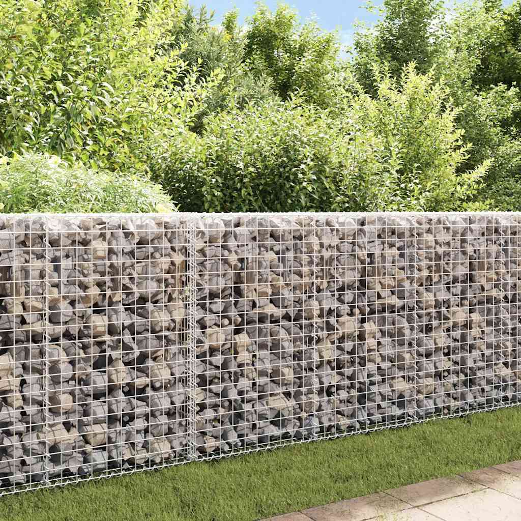 Gabionenwand Mit Abdeckung Verzinkter Stahl 20×20×100 Cm