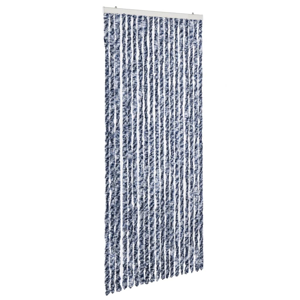 Insektenschutz-Vorhang Blau, Weiß Und Silbern 56X185Cm Chenille Blau/Weiß/Silbern
