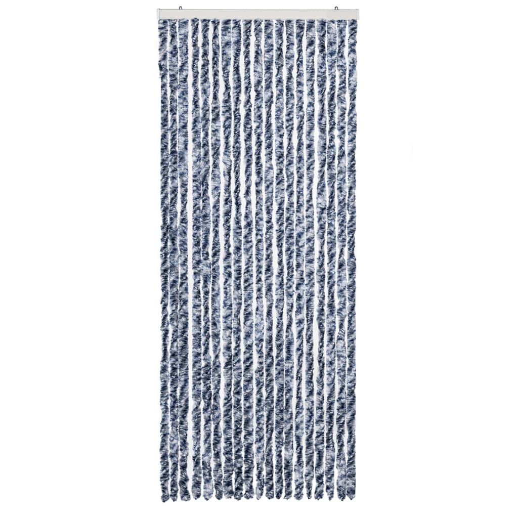 Insektenschutz-Vorhang Blau, Weiß Und Silbern 56X185Cm Chenille Blau/Weiß/Silbern