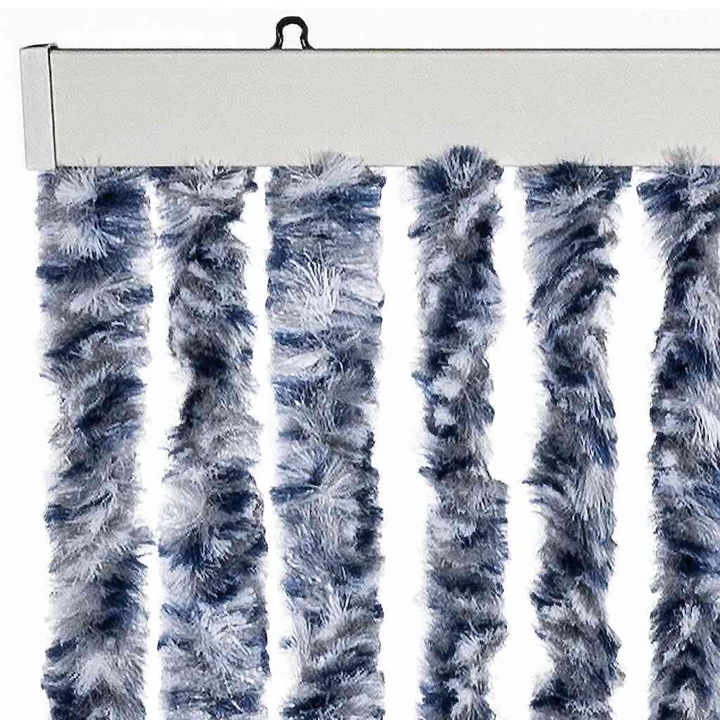 Insektenschutz-Vorhang Blau, Weiß Und Silbern 56X185Cm Chenille Blau/Weiß/Silbern