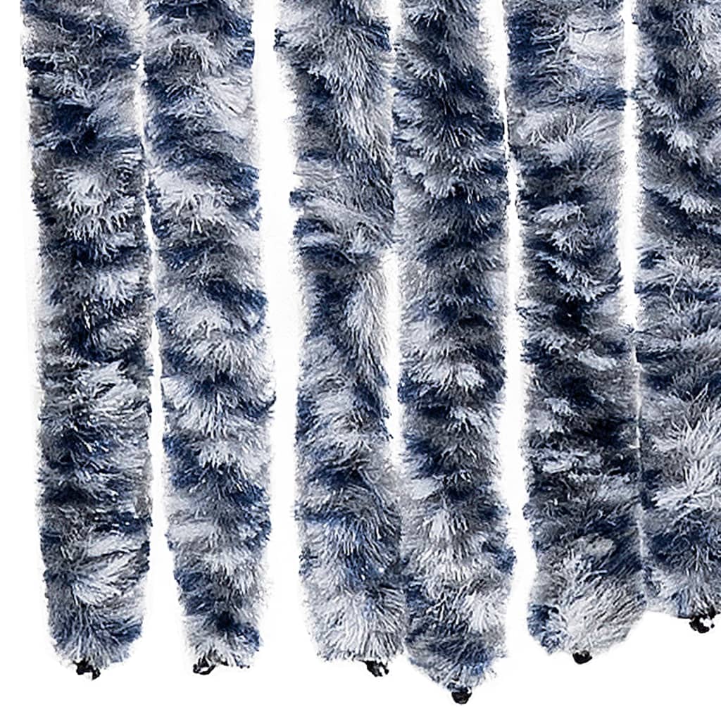 Insektenschutz-Vorhang Blau, Weiß Und Silbern 56X185Cm Chenille Blau/Weiß/Silbern