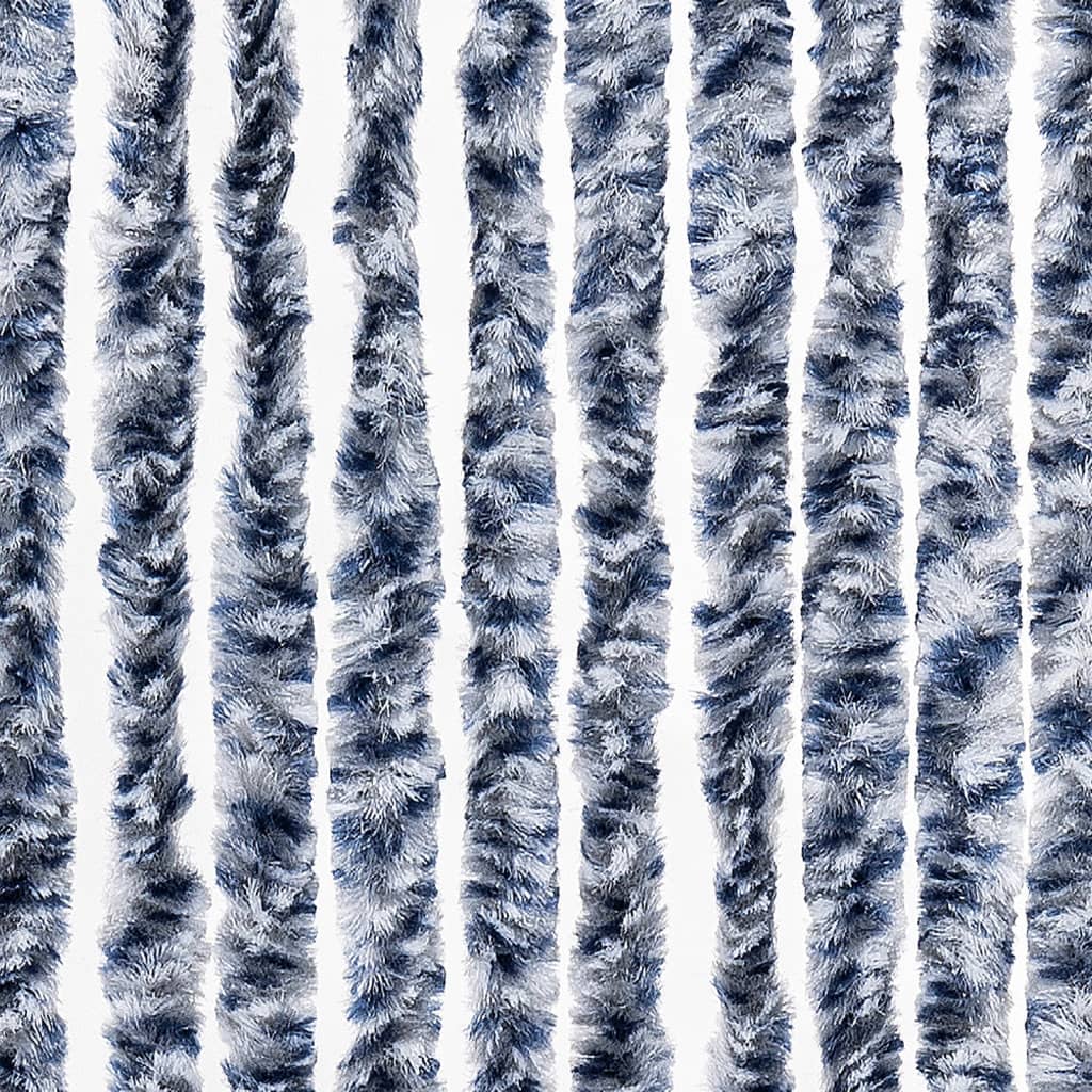 Insektenschutz-Vorhang Blau, Weiß Und Silbern 56X185Cm Chenille Blau/Weiß/Silbern