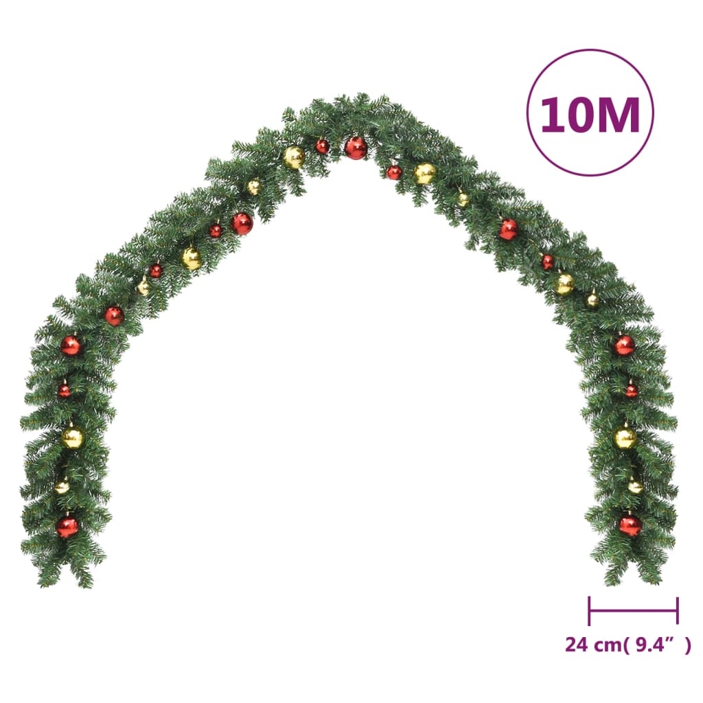 Weihnachtsgirlande Geschmückt Mit Kugeln