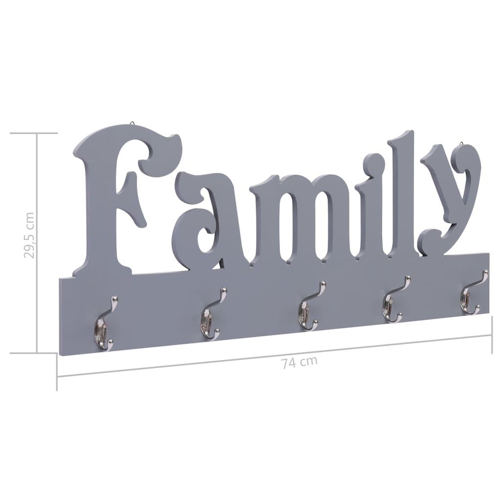 Wandgarderobe Family Grau 74 X 29,5 Cm