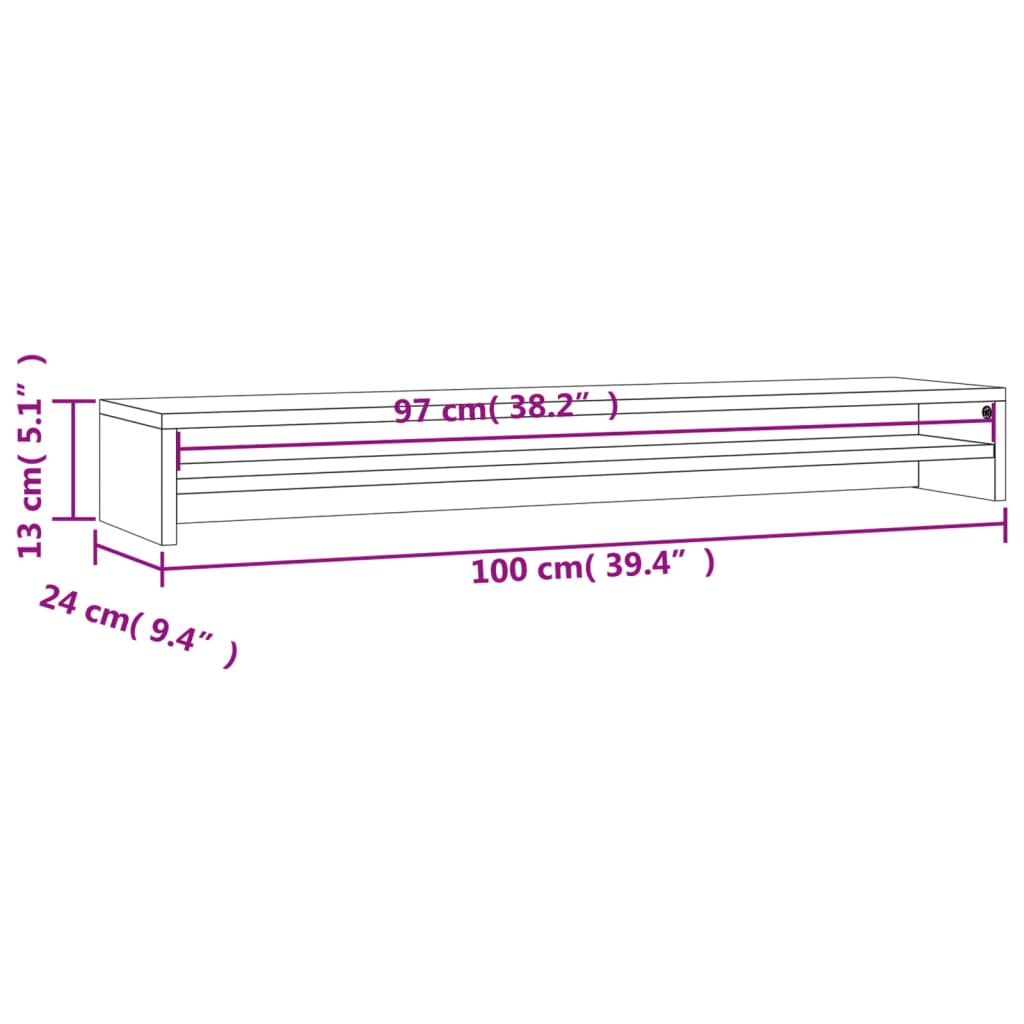 Monitorständer Sonoma-Eiche 100X24X13 Cm Holzwerkstoff