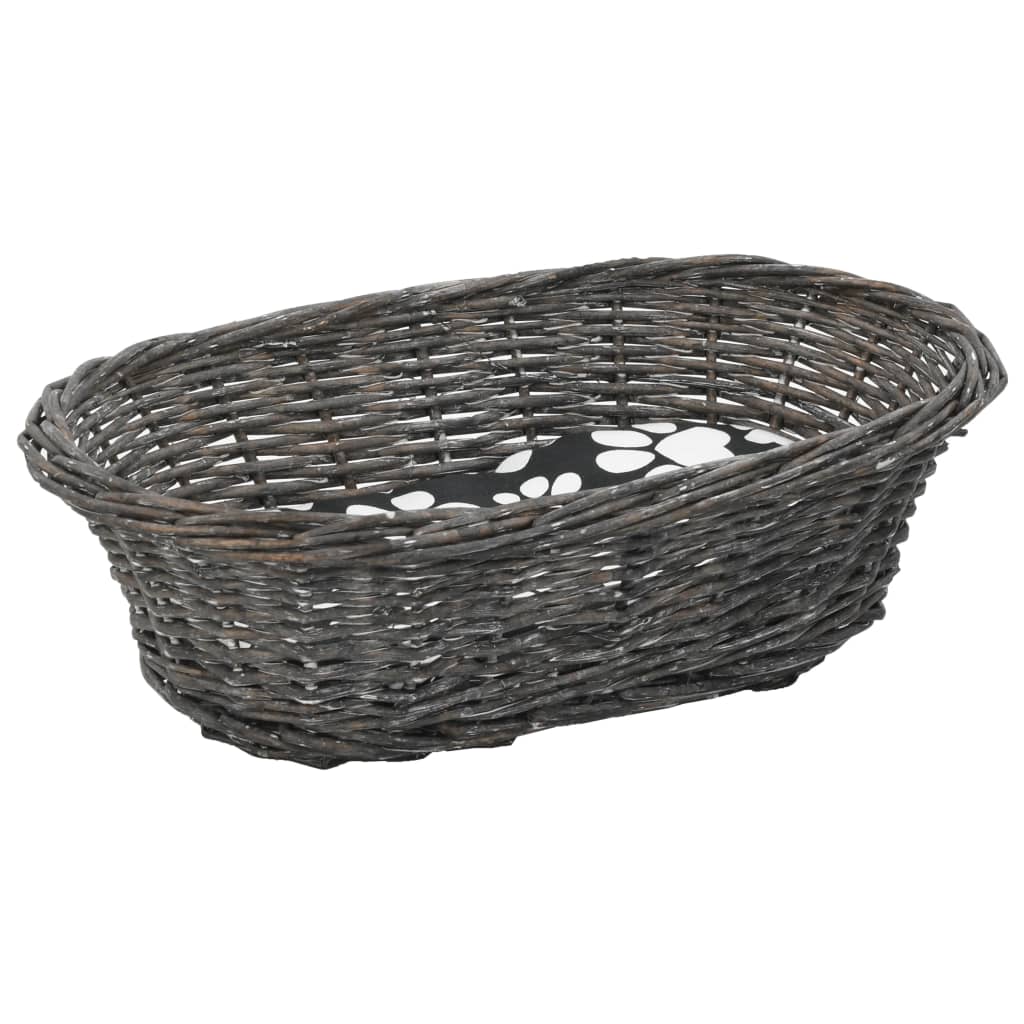 3-Tlg. Katzenkorb-Set Mit Kissen 47X34X60 Cm Natur Weide
