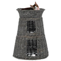 3-Tlg. Katzenkorb-Set Mit Kissen 47X34X60 Cm Natur Weide